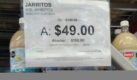 Oferta $50 en Sam's Club ? Sam's ITESO Refrescos Jarritos 3L (6pzas)